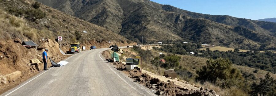 Mitigación de fallos en los bordes de carreteras mediante geosintéticos
