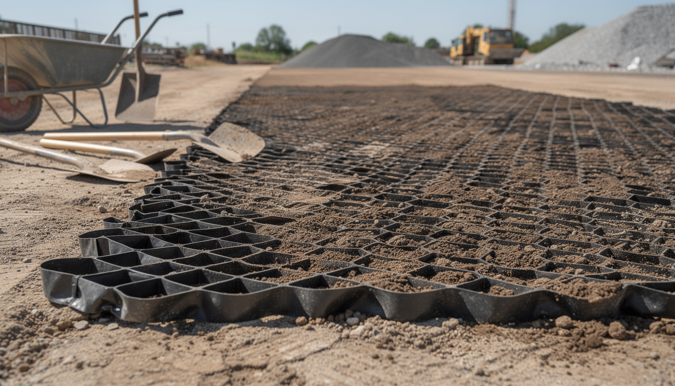 Geoceldas para la estabilización de terraplenes en construcción
